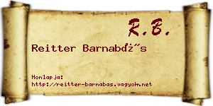 Reitter Barnabás névjegykártya